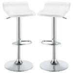BIDWELL UPHOLSTERED ADJUSTABLE BAR STOOL WHITE (SET OF 2)