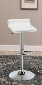 BIDWELL UPHOLSTERED ADJUSTABLE BAR STOOL WHITE (SET OF 2) - Image 2
