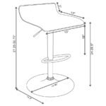 BIDWELL UPHOLSTERED ADJUSTABLE BAR STOOL WHITE (SET OF 2) - Image 5
