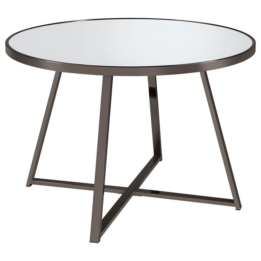 120630_02x900.jpg JILLIAN ROUND 45-INCH MIRROR TOP DINING TABLE BLACK NICKEL - Image 1