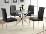 VANCE ROUND 41-INCH GLASS TOP ASTERISK DINING TABLE CHROME - Image 6