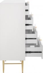 Modernist Wood Veneer And Stainless Steel Base Chest - Image 4