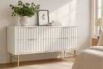 Modernist Wood Veneer And Stainless Steel Base Dresser - Image 2