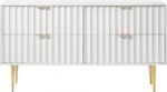 Modernist Wood Veneer And Stainless Steel Base Dresser - Image 3
