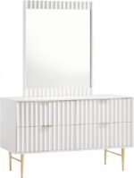 Modernist Wood Veneer And Stainless Steel Base Dresser - Image 5