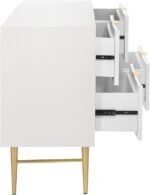 Modernist Wood Veneer And Stainless Steel Base Dresser - Image 6