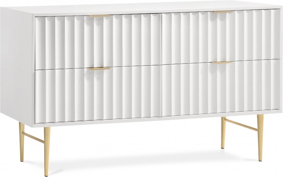 12086.jpg Modernist Wood Veneer And Stainless Steel Base Dresser - Image 1