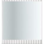 Modernist Wood Veneer And Stainless Steel Base Mirror