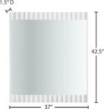 Modernist Wood Veneer And Stainless Steel Base Mirror - Image 6