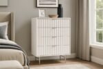 Modernist Wood Veneer And Stainless Steel Base Chest - Image 2
