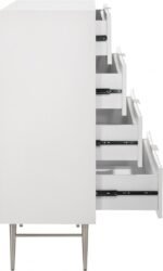 Modernist Wood Veneer And Stainless Steel Base Chest - Image 4