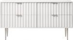 Modernist Wood Veneer And Stainless Steel Base Dresser - Image 3