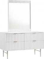Modernist Wood Veneer And Stainless Steel Base Dresser - Image 5