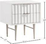 Modernist Wood Veneer And Stainless Steel Base Nightstand - Image 10
