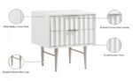 Modernist Wood Veneer And Stainless Steel Base Nightstand - Image 11