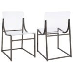 ADINO ACRYLIC DINING SIDE CHAIR BLACK NICKEL (SET OF 2)