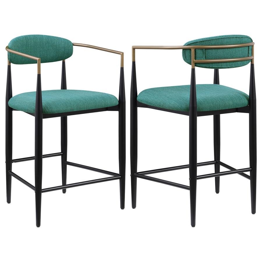 121185_001x900.jpg TINA FABRIC UPHOLSTERED COUNTER CHAIR GREEN (SET OF 2) - Image 1