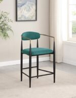 TINA FABRIC UPHOLSTERED COUNTER CHAIR GREEN (SET OF 2) - Image 2