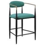 TINA FABRIC UPHOLSTERED COUNTER CHAIR GREEN (SET OF 2) - Image 3