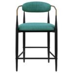 TINA FABRIC UPHOLSTERED COUNTER CHAIR GREEN (SET OF 2) - Image 4