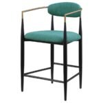 TINA FABRIC UPHOLSTERED COUNTER CHAIR GREEN (SET OF 2) - Image 5