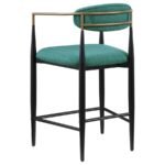 TINA FABRIC UPHOLSTERED COUNTER CHAIR GREEN (SET OF 2) - Image 7