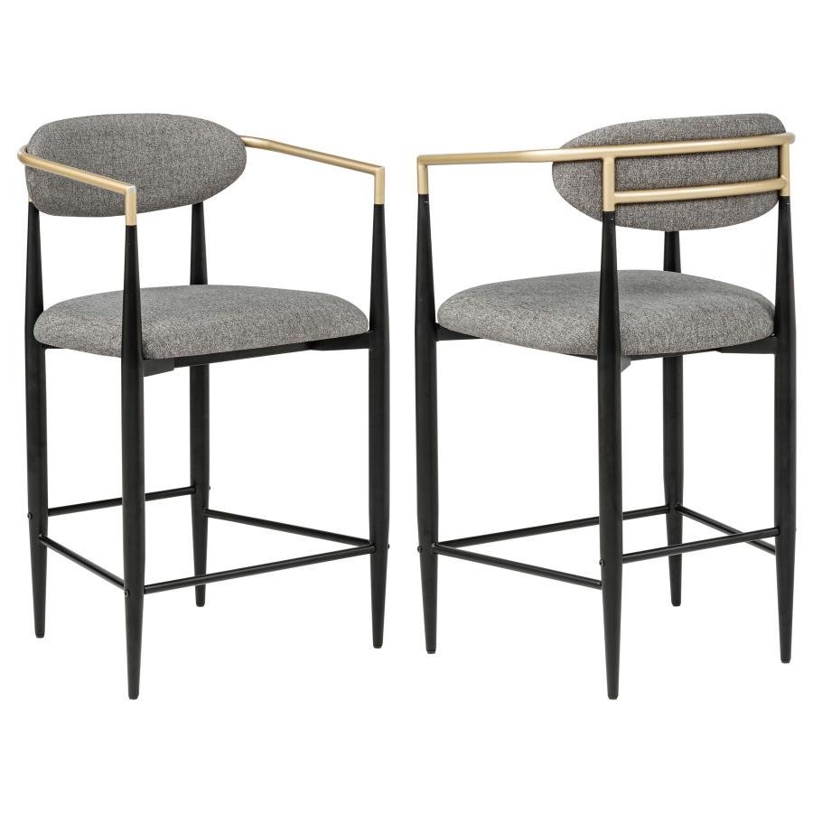 121186_001x900.jpg TINA FABRIC UPHOLSTERED COUNTER CHAIR DARK GREY (SET OF 2) - Image 1