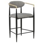TINA FABRIC UPHOLSTERED COUNTER CHAIR DARK GREY (SET OF 2) - Image 3