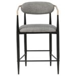 TINA FABRIC UPHOLSTERED COUNTER CHAIR DARK GREY (SET OF 2) - Image 4