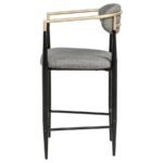 TINA FABRIC UPHOLSTERED COUNTER CHAIR DARK GREY (SET OF 2) - Image 6