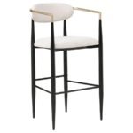 TINA FABRIC UPHOLSTERED BAR CHAIR BEIGE (SET OF 2) - Image 3