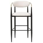 TINA FABRIC UPHOLSTERED BAR CHAIR BEIGE (SET OF 2) - Image 4