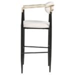 TINA FABRIC UPHOLSTERED BAR CHAIR BEIGE (SET OF 2) - Image 6