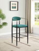 TINA FABRIC UPHOLSTERED BAR CHAIR GREEN (SET OF 2) - Image 2