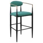 TINA FABRIC UPHOLSTERED BAR CHAIR GREEN (SET OF 2) - Image 3