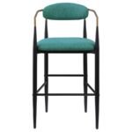 TINA FABRIC UPHOLSTERED BAR CHAIR GREEN (SET OF 2) - Image 4
