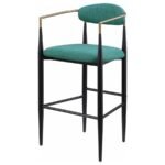 TINA FABRIC UPHOLSTERED BAR CHAIR GREEN (SET OF 2) - Image 5