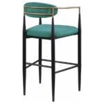 TINA FABRIC UPHOLSTERED BAR CHAIR GREEN (SET OF 2) - Image 8