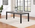 ELODIE RECTANGULAR 78-INCH EXTENSION LEAF DINING TABLE BLACK - Image 2