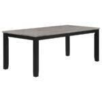 ELODIE RECTANGULAR 78-INCH EXTENSION LEAF DINING TABLE BLACK