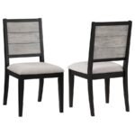 ELODIE WOOD DINING SIDE CHAIR GREY AND BLACK (SET OF 2)