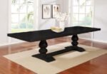 PHELPS 123-INCH EXTENSION LEAF DINING TABLE DISTRESSED NOIR - Image 2