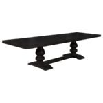 PHELPS 123-INCH EXTENSION LEAF DINING TABLE DISTRESSED NOIR