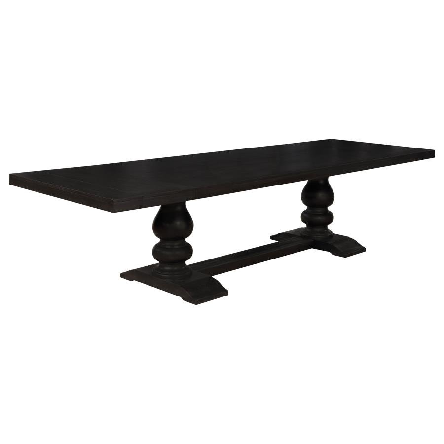 121231_02x900.jpg PHELPS 123-INCH EXTENSION LEAF DINING TABLE DISTRESSED NOIR - Image 1