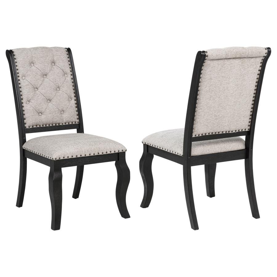 121232_001x900.jpg PHELPS UPHOLSTERED DINING SIDE CHAIR TOBACCO AND DISTRESSED NOIR - Image 1