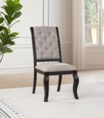 PHELPS UPHOLSTERED DINING SIDE CHAIR TOBACCO AND DISTRESSED NOIR - Image 2