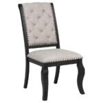 PHELPS UPHOLSTERED DINING SIDE CHAIR TOBACCO AND DISTRESSED NOIR - Image 3