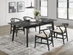CRESTMONT 5-PIECE EXTENSION LEAF DINING TABLE SET BLACK