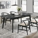 CRESTMONT 5-PIECE EXTENSION LEAF DINING TABLE SET BLACK