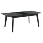 CRESTMONT 5-PIECE EXTENSION LEAF DINING TABLE SET BLACK - Image 3